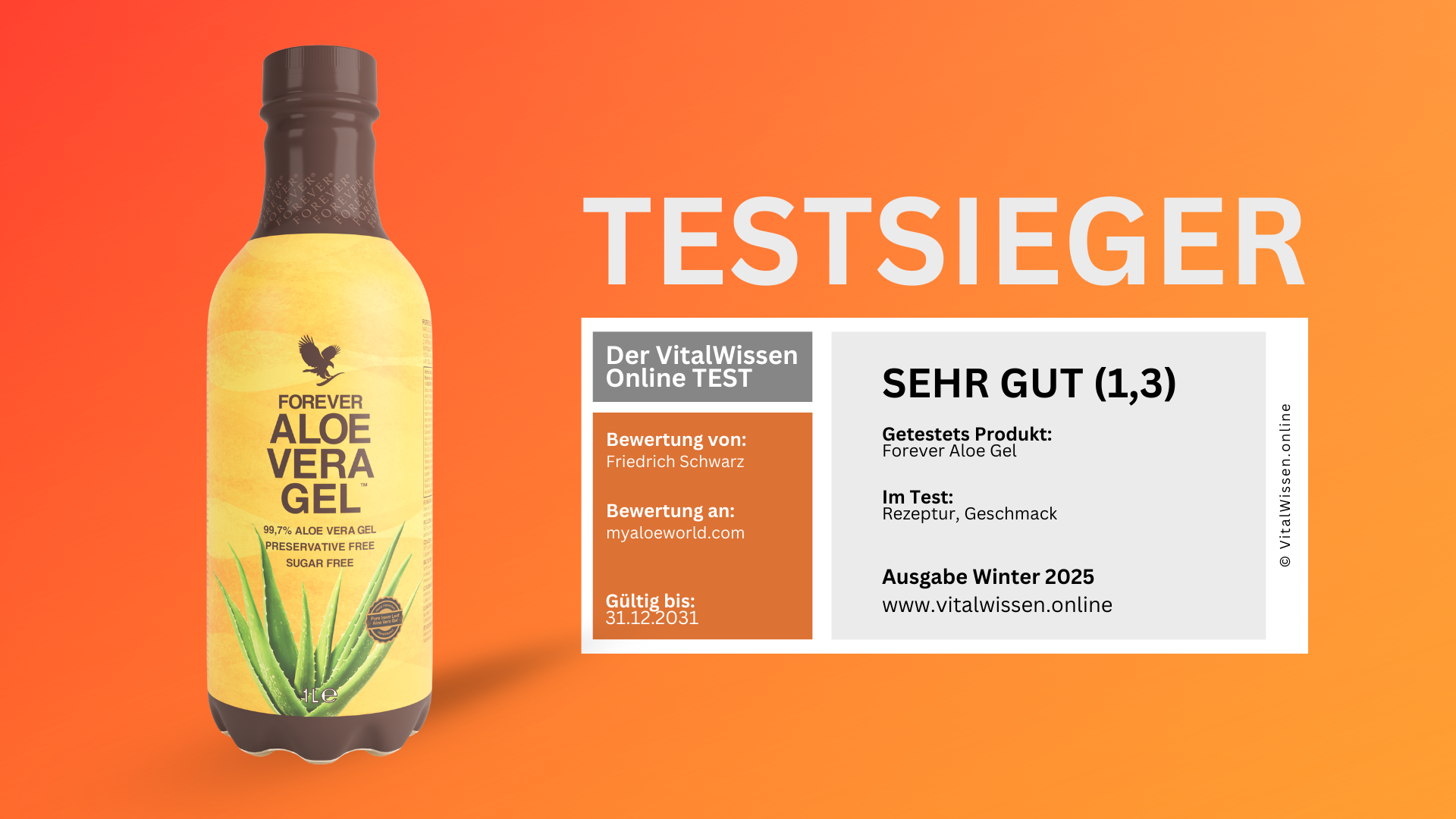 Testsieger – Sehr gut (1,3) – vitalwissen.online