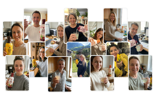 Zufriedene Kundinnen und Kunden mit Aloe Vera Gel