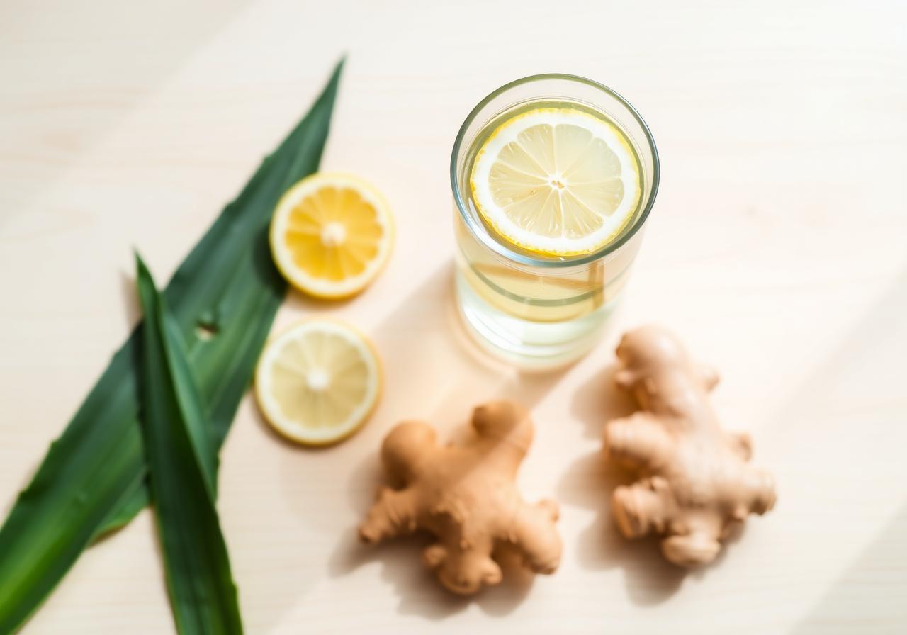 Bewusste Morgenroutine mit Wasser und natürlichen Zutaten
